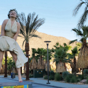 The Marilyn Monroe statue at Downtown Park in Palm Springs, California