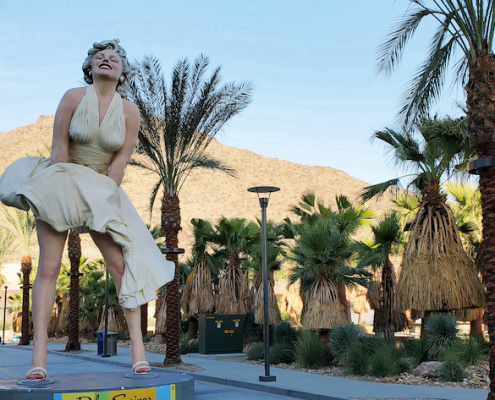 The Marilyn Monroe statue at Downtown Park in Palm Springs, California