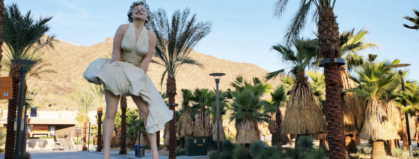 The Marilyn Monroe statue at Downtown Park in Palm Springs, California