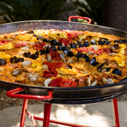 A huge pan of paella