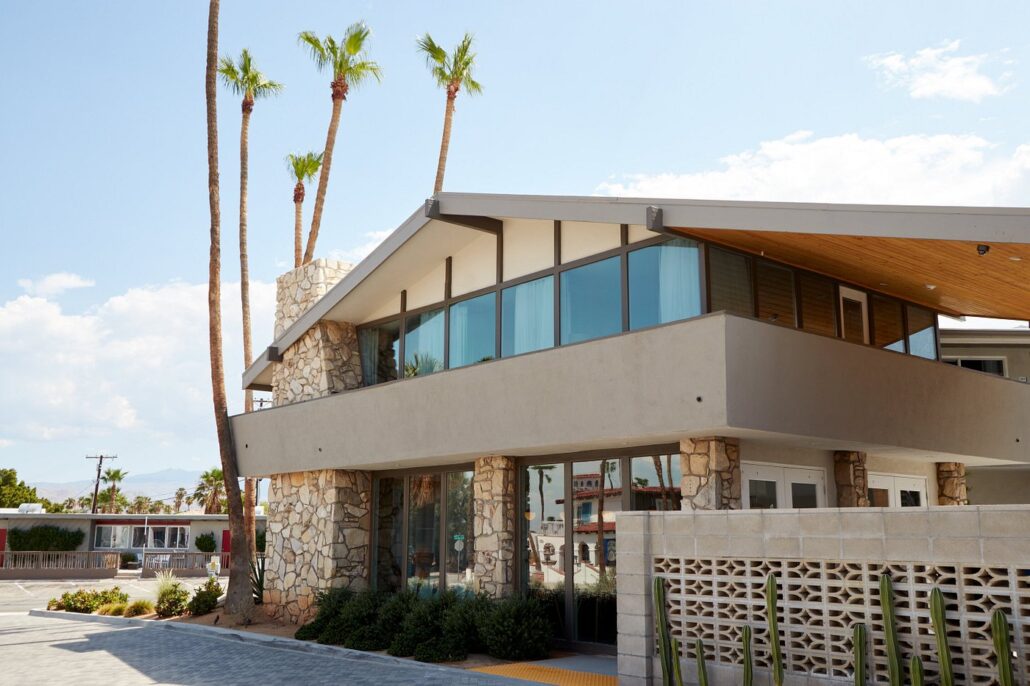 The entrance to The Cole Hotel in Palm Springs
