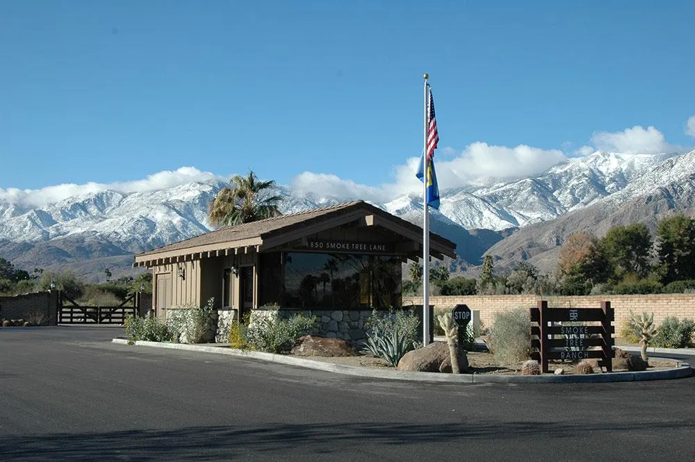 Visitors to Smoke Tree Ranch first go through the guarded gate