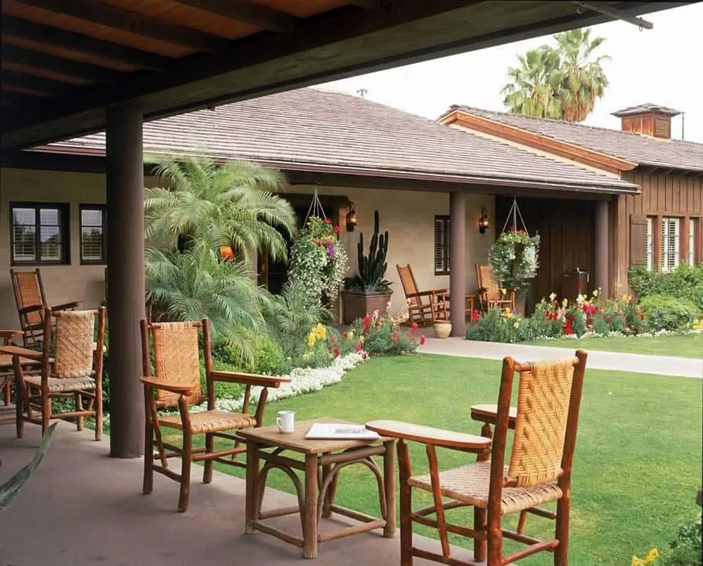 Guests at Smoke Tree Ranch can sit outside on the patio and enjoy meals in the fresh air