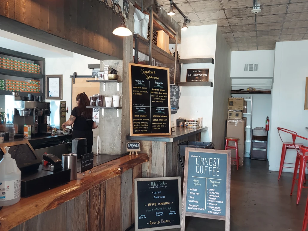 Inside Ernest Coffee in Palm Springs