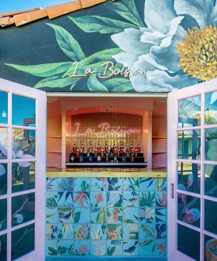 La Boisson rosé bar at Fleur Noire Hotel in Palm Springs, California