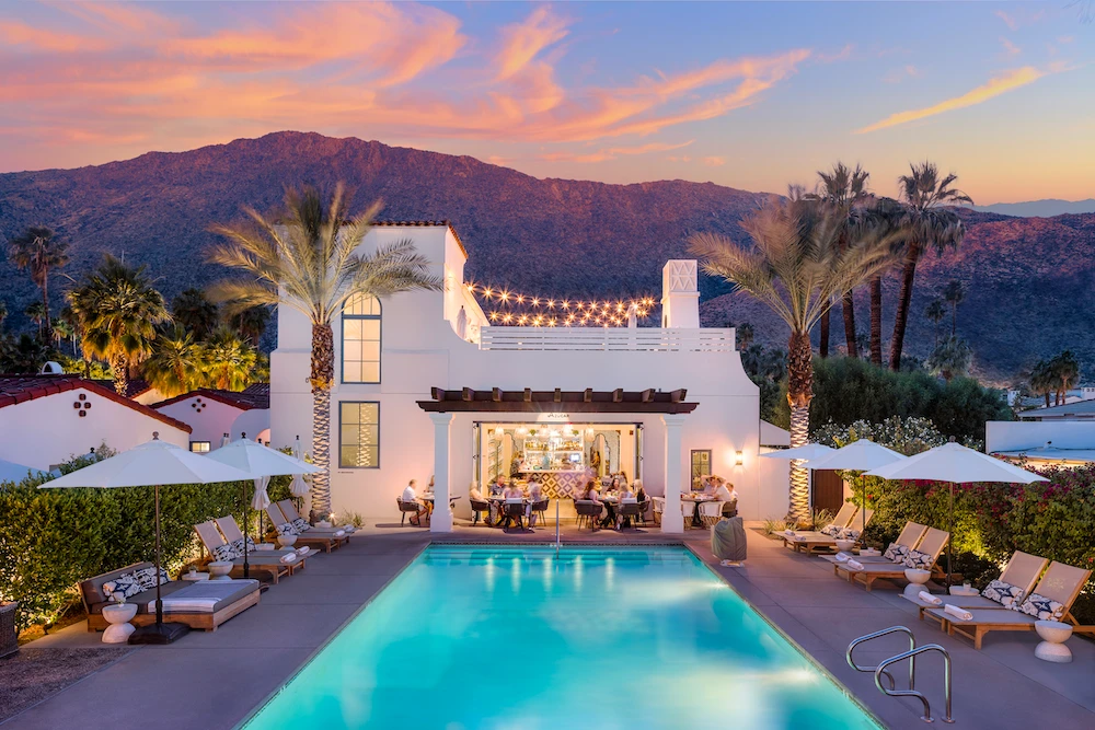 A sunset view of the La Serena Villas hotel