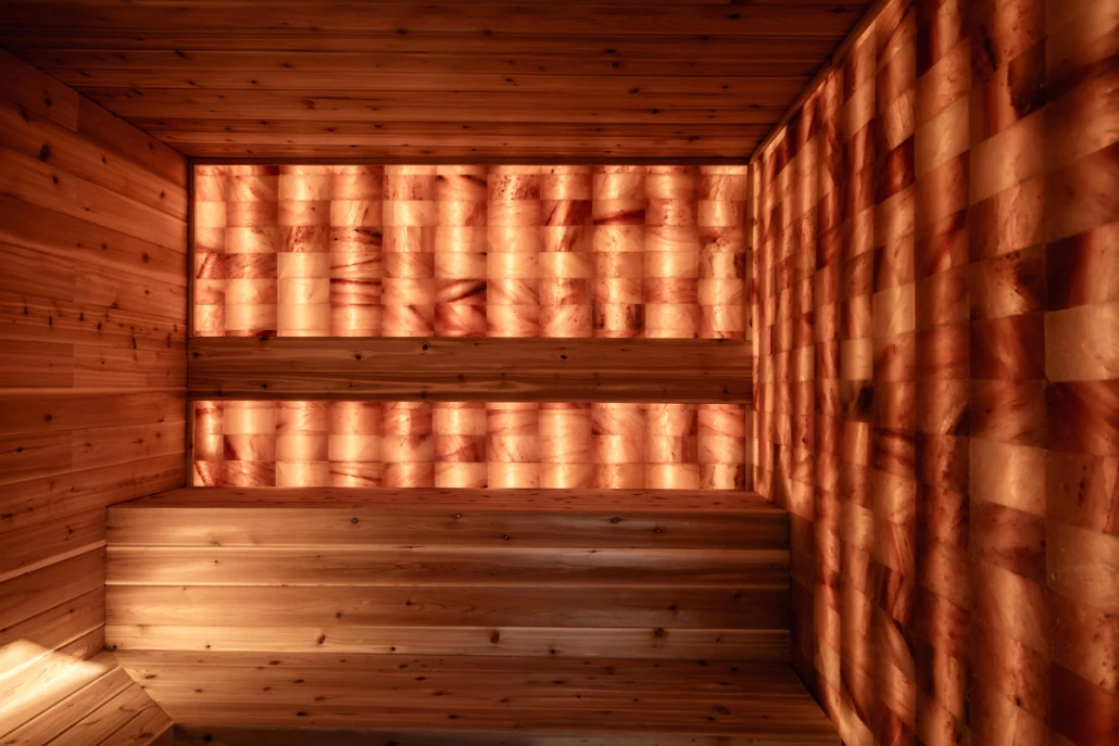 Himalayan salt sauna at Terra Palm Springs