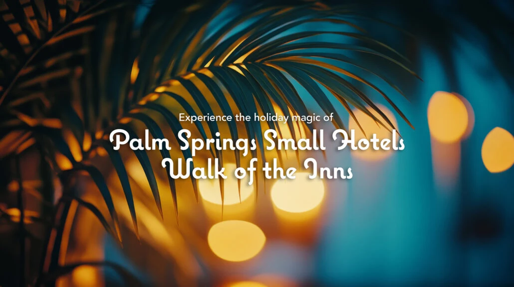 Walk of the Inns holiday lights and palms