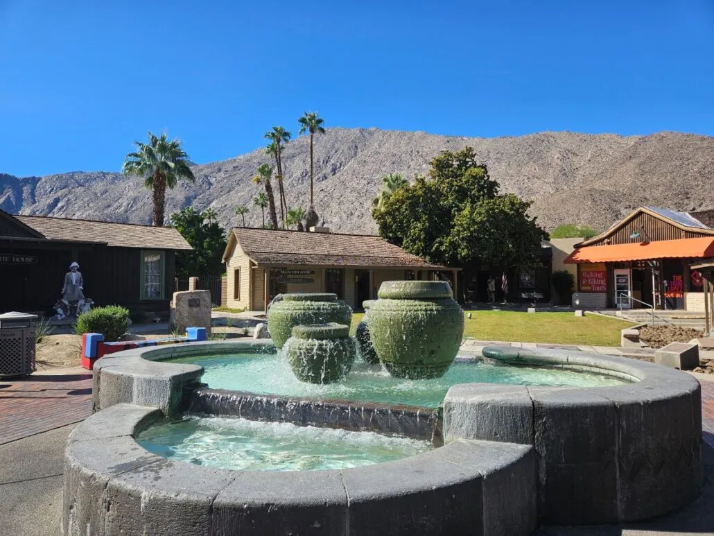The fountains at the Village Green Heritage Center in Palm Springs
