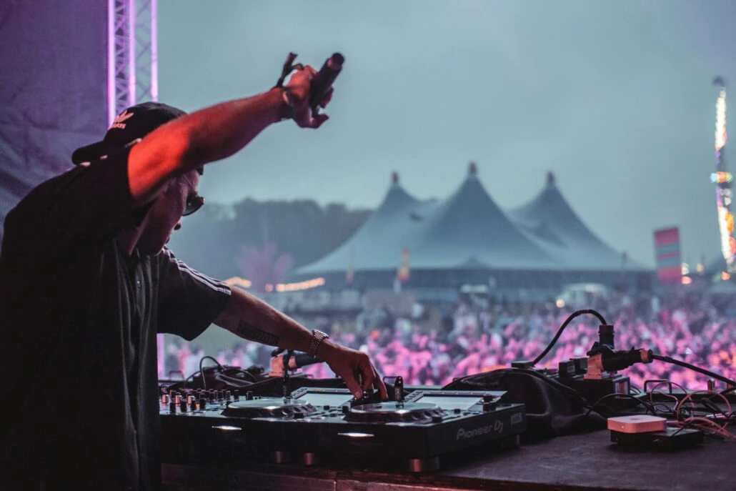 A DJ performs at Coachella