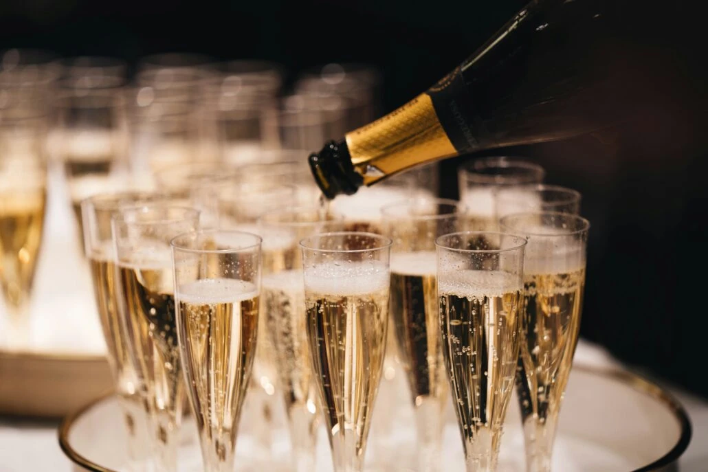 Glasses filled with Champagne